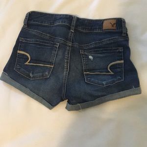 American Eagle distressed high rise shorts